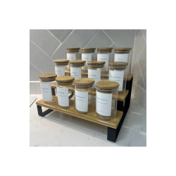 12'Lİ Ahşap Bambu Standlı Baharatlık Seti